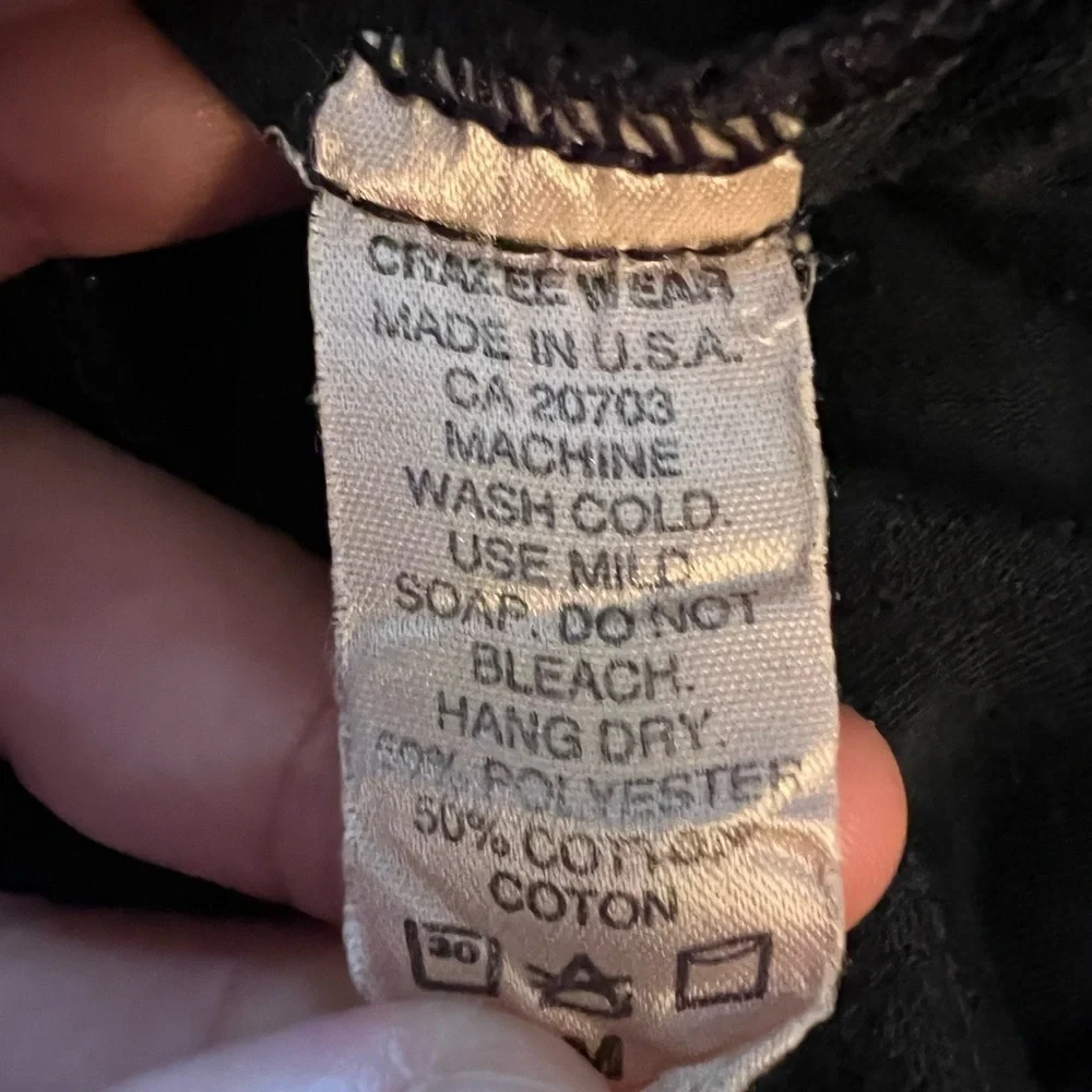 Vtg California Crazee Wear Men's Cotton Blend Pants Size M Black Baggy Parachute